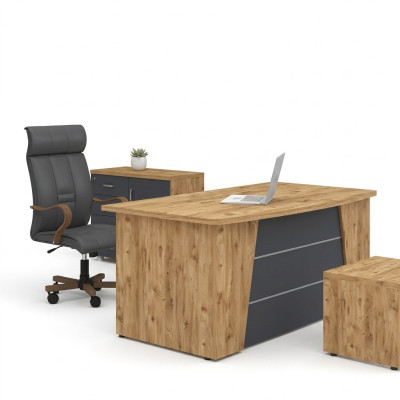 Schreibtisch Büro Möbel Arbeitszimmer Holz Computertisch Office Tisch