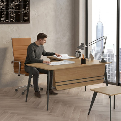 Büro Holzmöbel Eckschreibtisch Designer Arbeitstisch Office Tisch