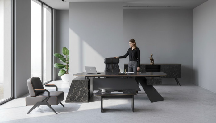 Arbeitszimmermöbel Büromöbelkollektion Arbeitsplatzset Schreibtisch Neu