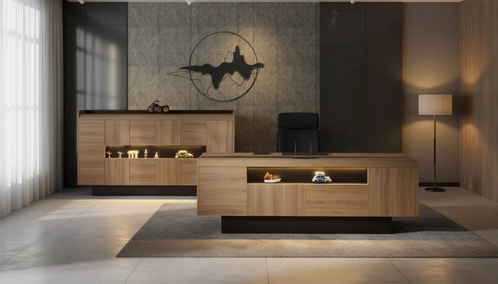 Designer Holzschreibtisch Arbeitszimmermöbel Luxus Tische Office Neu