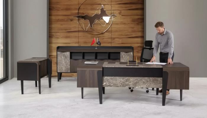 Bür Möbel Schreibtisch Tisch Marmor Imitation Tische Büro Einrichtung