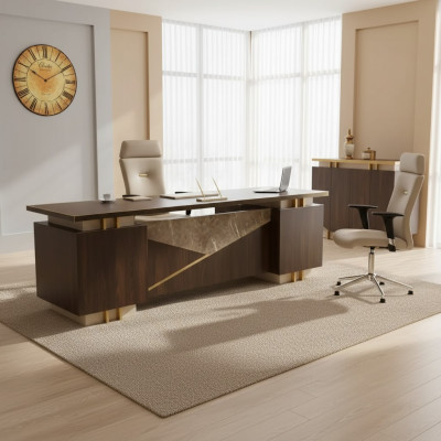 Eckschreibtisch Luxus Edelstahlmöbel Arbeitszimmer Büro Schreibtisch Neu