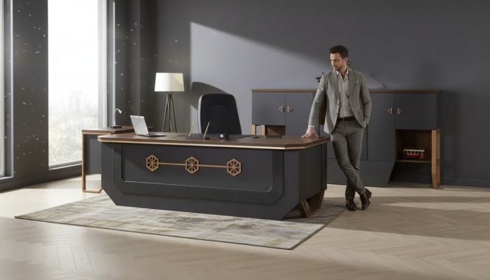 Chefschreibtisch Luxus Schreibtisch Kollektion Schreibtische 240x95cm