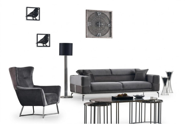 Sofa Set 2 tlg Wohnzimmer Komplett Sofagarnitur 3+1 Sitzer Polster Möbel Textil
