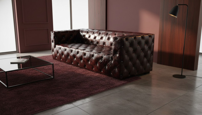 Sofa Chesterfield 3 Sitzer Luxus Couch Braun Sofas Ledersofa 250cm