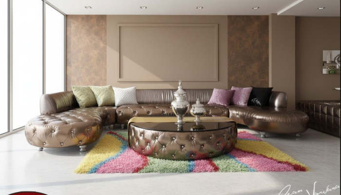 Chesterfield Ecksofa U Form Luxus Couch Wohnlandschaft Gold Eckgarnitur