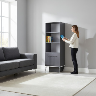 Regal Schrank Bücherregal Schränke Mehrzweck Möbel Braun 170x55x48