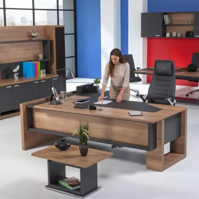 Büro Eckschreibtisch Möbel Schreibtisch Einrichtung Holztisch Cheftisch