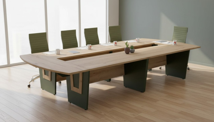 XXL Besprechungstisch Konferenztisch Bürotisch 390x180 Großer Tisch Big