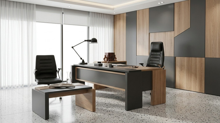 Luxus Schreibtisch Tisch Holz Design Büro Einrichtung Möbel 206x102cm