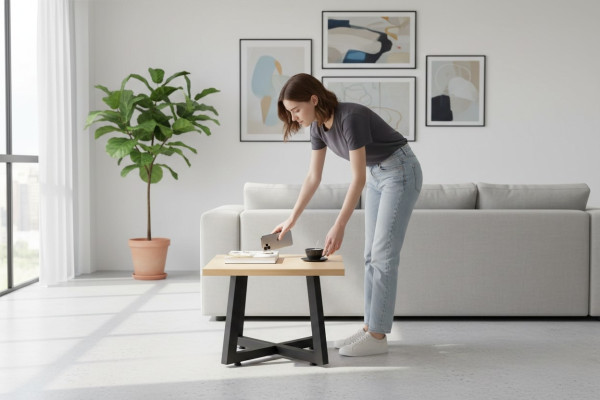 Designer Couchtisch Luxus Brauner Beistelltisch Büro Holz Möbel Stilvoll