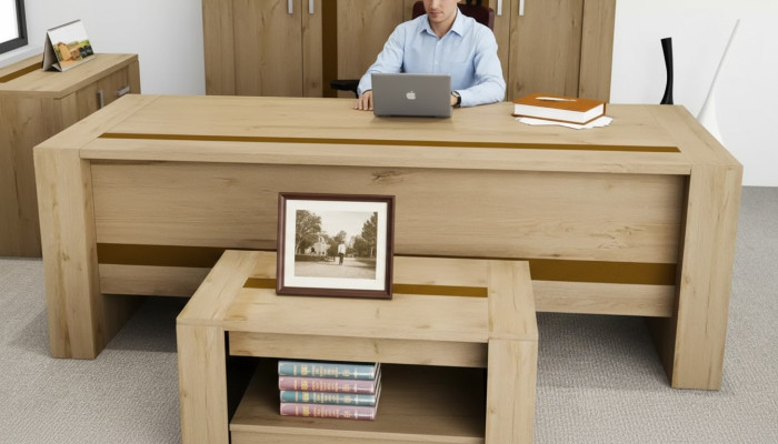 Designer Brauner Schreibtisch Luxus Büro Möbel Arbeitszimmer Modern