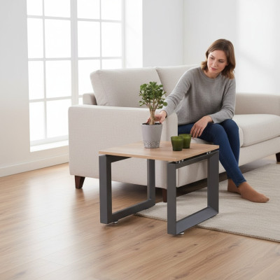 Moderner Exklusiver Couchtisch Ablagetisch Quadratischer Beistelltisch