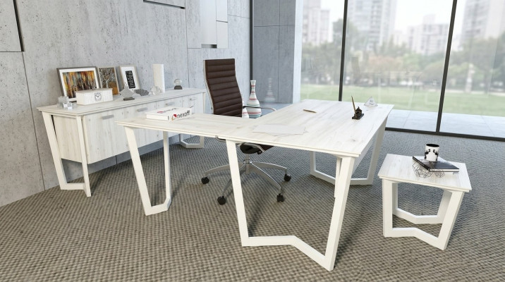 Schreibtisch Büro Kommode Eckschreibtisch Büro Garnitur Aktenschrank 3tlg.