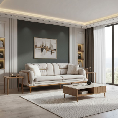 Modernes weißes Luxussofa Hohe Qualität für Wohnzimmer neu
