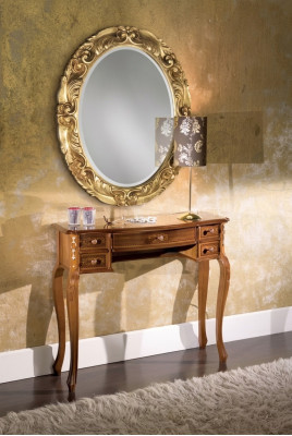 Klassischer Konsolentisch Designer Brauner Holz Schminktisch Neu Möbel