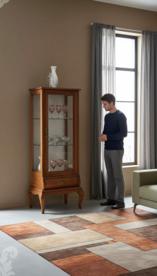 Holzmöbel Glasvitrine Schränke Wohnzimmer Klassische Möbel Vitrine Schrank