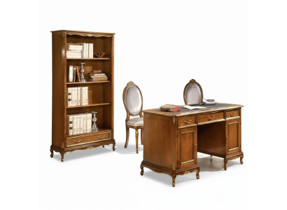 Elegantes braunes Holzschreibtisch Bücherregal Büromöbel Sets 2tlg. Set