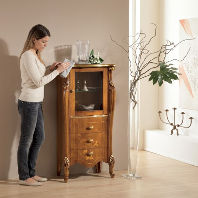Klassische Braune Vitrine Esszimmer Möbel Luxus Anrichte Kommode Holz