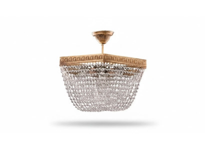 Deckenlampe Deckenleuchter Luxus Gold Kronleuchter Lüster Kristall Art