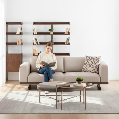 Moderner Dreisitzer Stoffsofa Luxus Couch Möbel Textil Wohnzimmermöbel