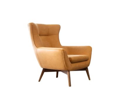 Sessel Ohrensessel Cocktailsessel Sitzer Modern Design Kunstleder Gelb