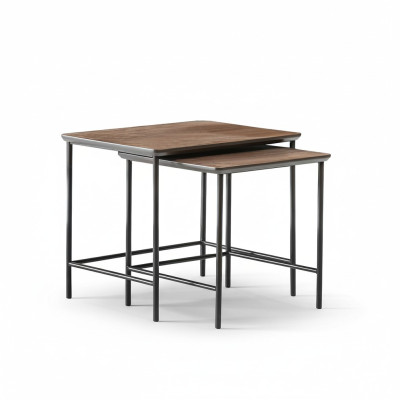 Luxus Beitelltische Kaffetisch Modern Holzitsch Komplettes Set Braun Neu