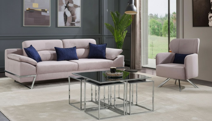 Gruppe Wohnzimmer Sofagarnitur 31 Sitzer Sitzgruppe Grau Garnituren