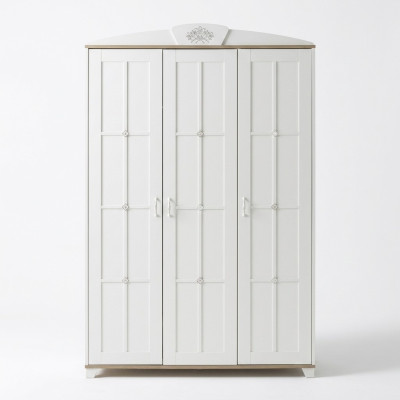 Design Kleiderschrank Schrank Holzschrank Möbel Holz Luxus Weiß 3 Tür