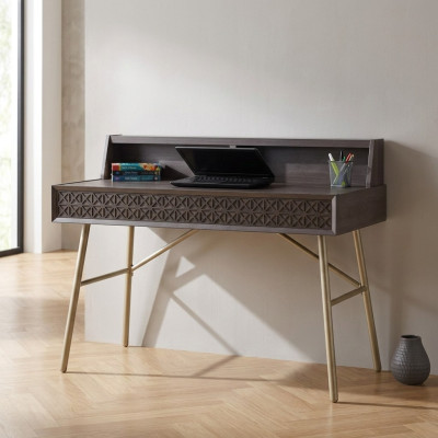 Computertisch Schreibtisch Holz Tisch Bürotisch Grau Kindertisch Luxus
