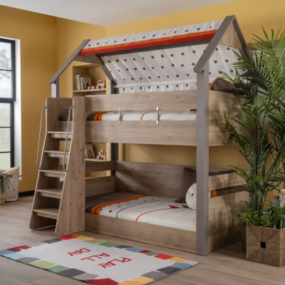Etagenbett Kinderbtt Bett Bettrahmen Kinderzimmer Holz Braun Design
