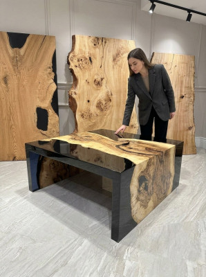 Couchtisch Epoxidharz Kaffeetisch Massiv Tische Holz Beistelltisch Epoxid Tisch