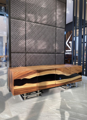 Anrichte Sideboard Kommode Epoxidharz Braun Wohnzimmer Holz Kommoden
