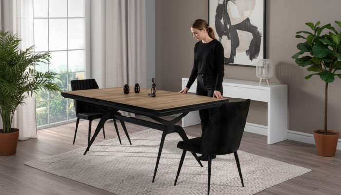 Luxus Esszimmertisch Ausziehbarer Design Küchentisch Holz Braun Tisch