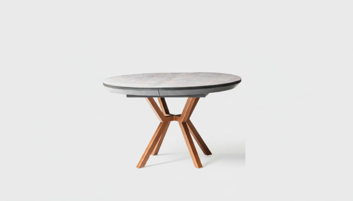 Runder Esstisch Luxus Esszimmertisch Küchentisch Grau Esszimmer Holz