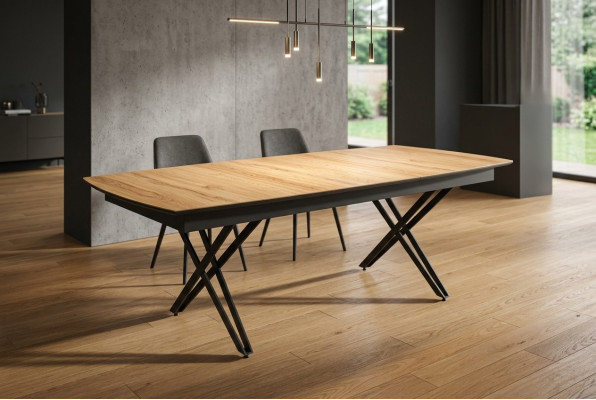 Design Küchentisch Esszimmertisch Ausziehbarer Holz Braun Tisch Möbel
