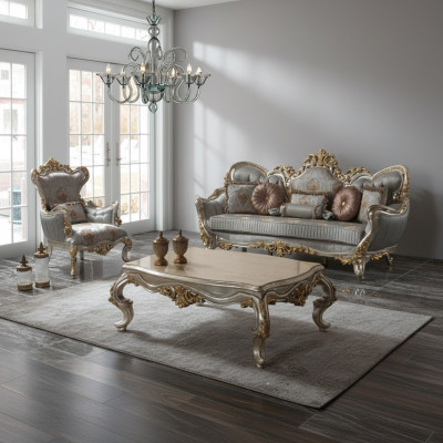 Polstersofa Garnitur Sofagarnitur Dreisitzer Sessel Stoff Sofa Blau sofas