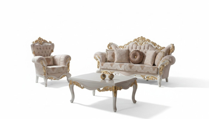 Polstersofa Komplette Couchgarnitur Sofagarnitur Beige Sofa Stoffsofa