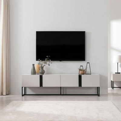 Sideboard TV Ständer Schrank RTV Lowboard Wohnzimmer Weiß Holz Modern