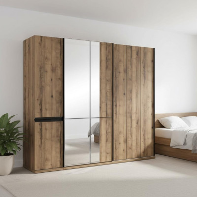 Schränke Kleiderschränke Luxus Kleiderschrank Braun Holz Spiegel Groß
