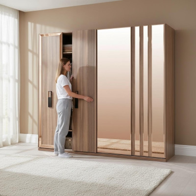 Kleiderschränke Modern Kleiderschrank Schränke Gold Holz Schlafzimmer