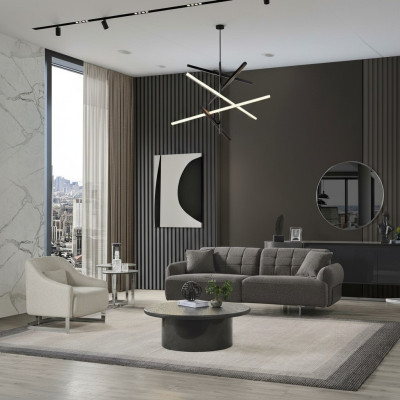 Couchen Polstersofa Grau Komplette Dreisitzer Sessel Modern 2tlg Sofas Neu