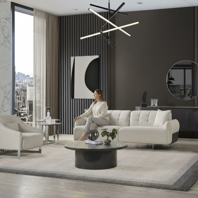 Luxus Couchen Polstersofa Weiß Komplette Dreisitzer Sessel 2tlg Sofas
