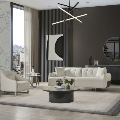 Luxus Couchen Polstersofa Weiß Komplette Dreisitzer Sessel 2tlg Sofas