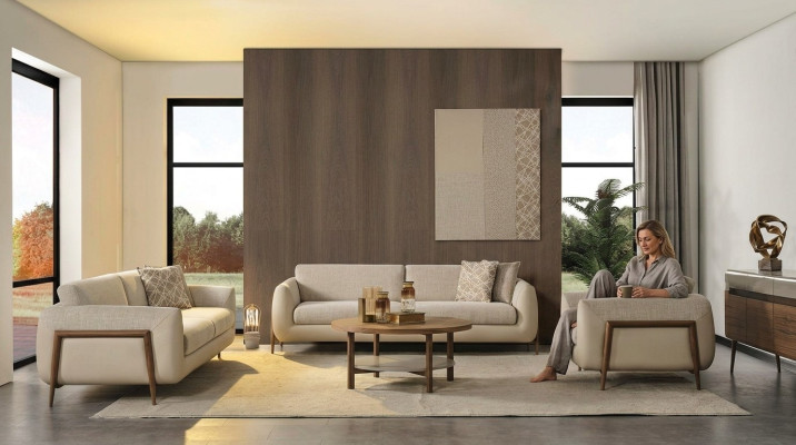 Luxus Couchen Polstersofa Beige Komplette Dreisitzer Sessel 3tlg Sofas