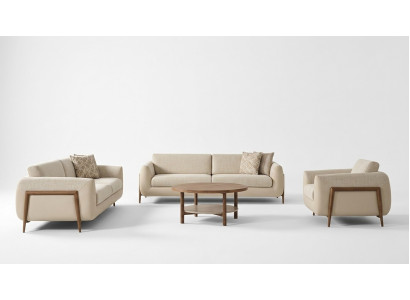 Luxus Couchen Polstersofa Beige Komplette Dreisitzer Sessel 3tlg Sofas
