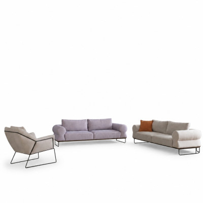 Luxus Komplette Polstersofa Couchgarnitur Sofagarnitur Weiß Stoffsofa