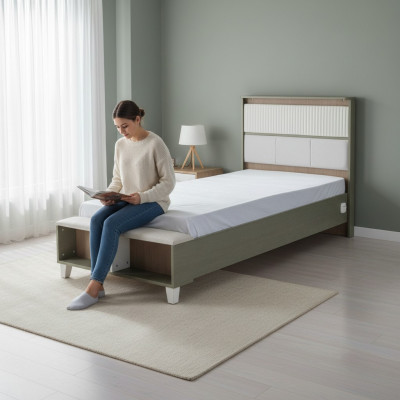 Bettrahmen Kinderbett Bett Kinderzimmer Bettgestelle Grau Holz Betten