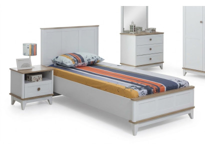 Garnitur Kinderzimmer Weiß Kinderbett Nachttisch Bett Set 2tlg Holz