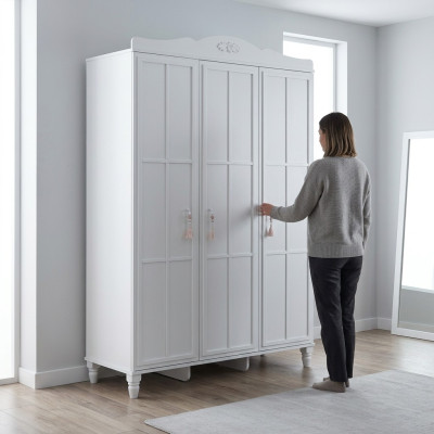 Luxus Kleiderschrank Kinderschrank Holzschrank Schrank Holz Weiß